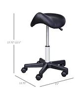 Rolling Salon Stool with Ergonomic Faux Leather