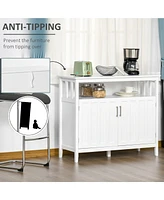 Streamdale Furniture White Buffet Cabinet with Adjustable Shelves