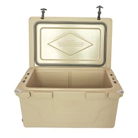 Simplie Fun Khaki 65QT Impact-Resistant Ice Cooler for Outdoor Adventures