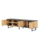 Streamdale Furniture 80" Modern Tv Console with Cabinets and Shelves