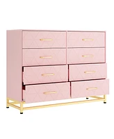 gaomon Patikuin 8 Drawer Dresser for Bedroom with Deep Drawers, Wide Chest of Drawers with Metal Handles, Large Floor Wood Storage Dresser Modern Dres