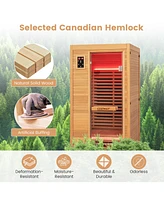 Skonyon New Model Single Person Far Infrared Wooden Sauna for Home