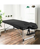 Skonyon 84 Inch L Portable Adjustable Massage Bed with Carry Case for Facial Salon Spa -Black