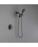 Boyel Living 5-Spray Patterns with 2.5 Gpm 4.72 in. Wall Mount Dual Shower Heads (Valve and Handle Trim Included)