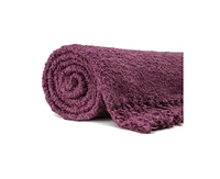 Chanasya Premium Fuzzy Textured Shiny Thread Soft Fluffy Throw Blanket Cozy Plush Luxurious Blanket for Sofa Chair Couch Bed Living Room with Fringed