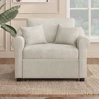 Chenille Convertible Sleep Chair, 3-in-1 Lounger to Bed