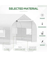 Streamdale Furniture 20' x 10' Outdoor Walk-in Greenhouse with Roll-up Windows and Steel Frame