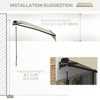 12' Retractable Patio Awning with Uv Protection