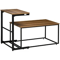 Streamdale Furniture Industrial Nesting Coffee Table Set with Adjustable Height