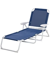 Folding Chaise Lounge: Outdoor Sun Lounger with Adjustable Backrest