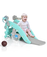 Vebreda 4-in-1 Rocking Horse and Slide Set for Kids-Blue
