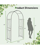Givimo Garden Arch Arbor Trellis Patio Plant Stand Rack Archway-Black