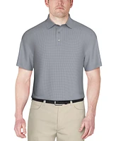 Pga Tour Men's Short-Sleeve Mini-Check Performance Polo Shirt