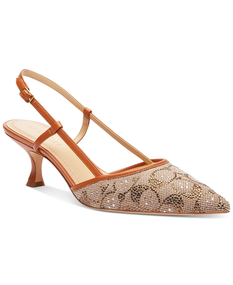 Coach Women's Rosie Crystal Signature Slingback Pumps