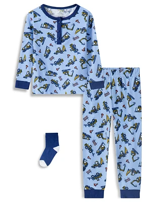 Max & Olivia Baby and Toddler Boys Snug Fit 3-Piece Pajama Set