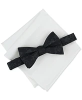 Bar Iii Men's Alton Floral Bow Tie & Solid Pocket Square Set, Created for Macy's