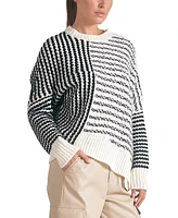 Elan Women's Asymmetrical-Striped Sweater