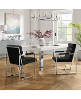 Inspired Home Maja Velvet Dining Chair With Arm