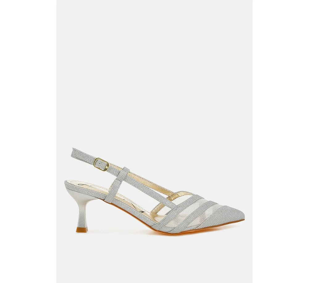 Daldra Kitten Heel Slingback Sandals