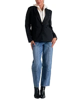 Elan Women's Long-Sleeve Peak-Lapel Blazer Sweater