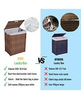 Streamdale Furniture Pe Rattan Laundry Hamper with Removable Bags