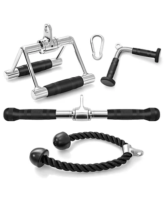 Sugift 4-Piece Cable Machine Attachment Set for Home Gym