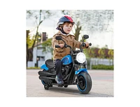 Vebreda Kids Electric Motorcycle with Training Wheels and Led Headlights-Red