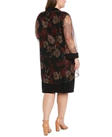 R & M Richards Plus Sheer Jacket Knee-Length Dress