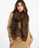 I.n.c. International Concepts Animal Print Jacquard Shine Wrap Scarf, Created for Macy's