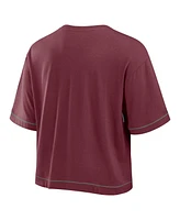 Fanatics Women's Maroon Texas A&M Aggies Home Team Bold Fashion Modest V-Neck Cropped T-Shirt