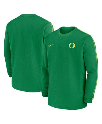 Nike Men's Green Oregon Ducks 2024 Sideline Coaches Long Sleeve Top