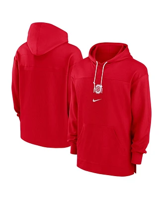 Nike Men's Scarlet Ohio State Buckeyes 2024/25 Sideline Jersey Performance Pullover Hoodie