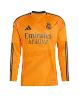 Adidas Men's Orange Real Madrid 2024/25 Away Replica Long Sleeve Jersey