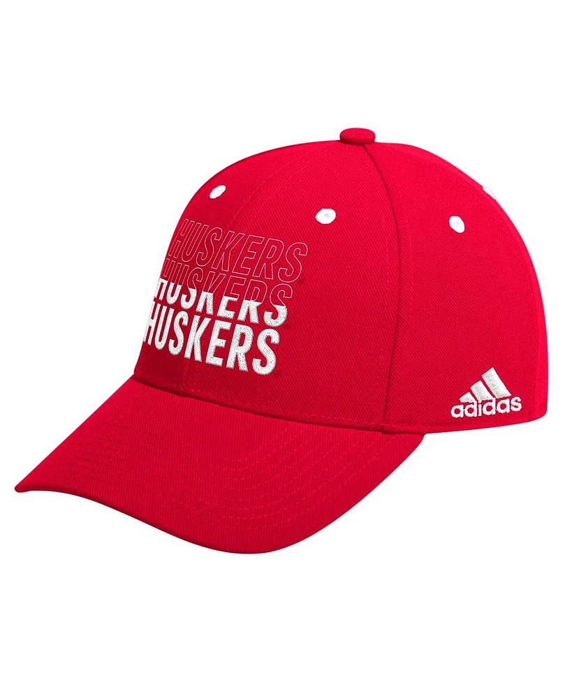 Adidas Men's Scarlet Nebraska Huskers Seasonal Half Font Adjustable Hat