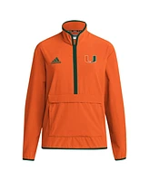Adidas Men's Orange Miami Hurricanes Coaches Sideline Half-Zip Jacket