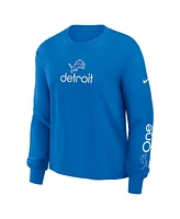 Nike Women's Blue Detroit Lions Boxy Long Sleeve T-Shirt