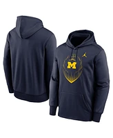 Jordan Men's Navy Michigan Wolverines Football Icon Performance Fleece Pullover Hoodie