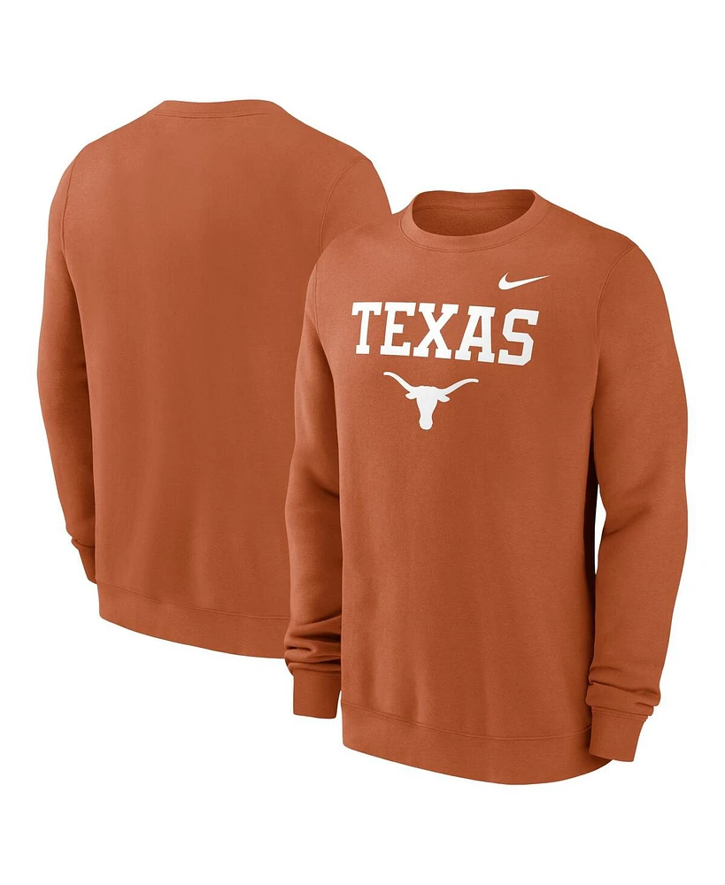 Nike Men's Texas Orange Longhorns Primetime Primary Stack Pullover Sweatshirt