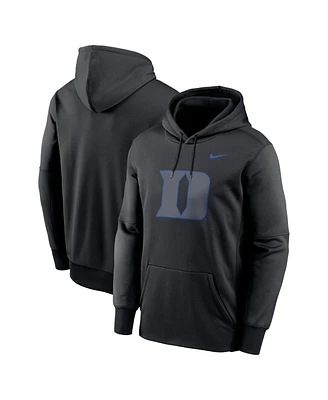 Nike Men's Black Duke Blue Devils Color Pop Performance Fleece Pullover Hoodie