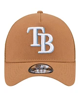 New Era Men's Brown Tampa Bay Rays A-Frame Trucker 9FORTY Adjustable Hat