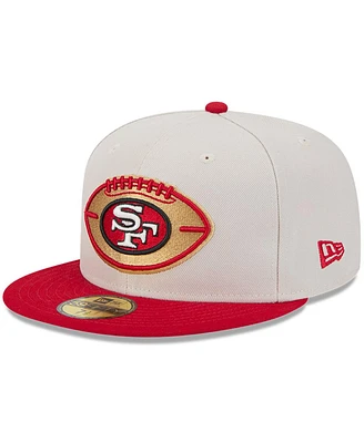 New Era Men's Stone/Scarlet San Francisco 49ers 2024 Sideline Historic 59FIFTY Fitted Hat