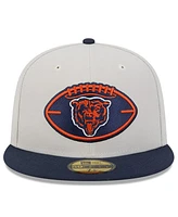 New Era Men's Stone/Navy Chicago Bears 2024 Sideline Historic 59FIFTY Fitted Hat