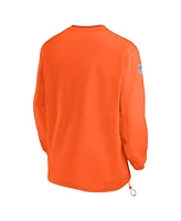 Nike Men's Orange Denver Broncos Throwback Logo Long-Sleeve V-Neck Windshirt