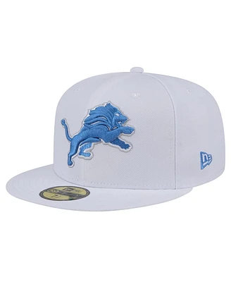 New Era Men's White Detroit Lions Omaha 59FIFTY Fitted Hat