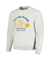 League Collegiate Wear Men's Oatmeal Notre Dame Fighting Irish x Guinness Here Come the Stadium Fleece Crewneck Pullover Sweatshirt