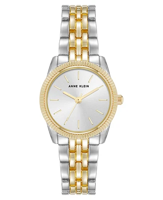 Anne Klein Women's Quartz Casual Coin Edge Two-Tone Alloy Metal Watch, 26mm