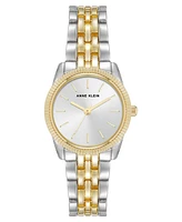 Anne Klein Women's Quartz Casual Coin Edge Two-Tone Alloy Metal Watch, 26mm