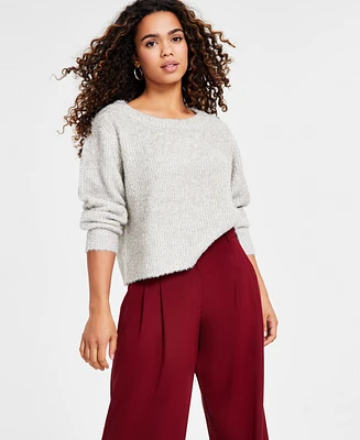 Bar Iii Petite Metallic Crewneck Sweater, Created for Macy's