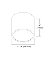 Dainolite 6" Metal Echo 12W Flush Mount with Acrylic Diffuser