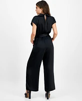 Bar Iii Petite Crossover-Front Belted Cap-Sleeve Jumpsuit, Created for Macy's